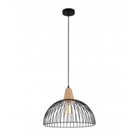 CLA-Strand: Iron and Wood Dome Cage Pendant lights